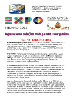 expo 2015 13-14 GIUGNO 2015 2 giorni