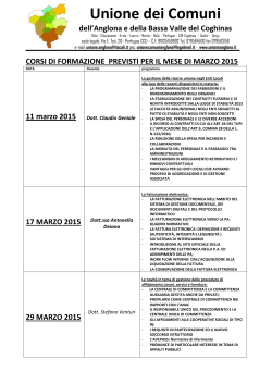 GIORNATE FORMATIVE MESE DI MARZO 2015