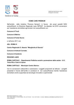 HOME CARE PREMIUM Nell`ambito delle iniziative &ldquo;Persona