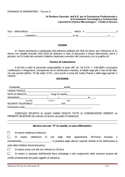 Domanda - Ordine dei Chimici della Liguria