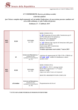 Convocazioni - Senato della Repubblica