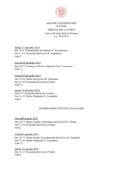 DIRITTO DEL LAVORO - Economia - Universit&agrave; degli Studi di Bologna