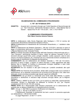 Deliberazione n. 167 del 16 febbraio 2015 [file]