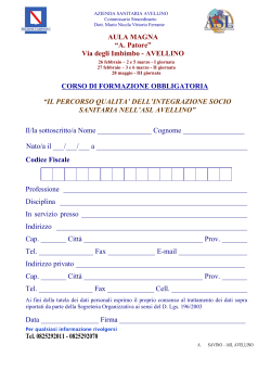 scheda iscrizione - Azienda Sanitaria Locale Avellino