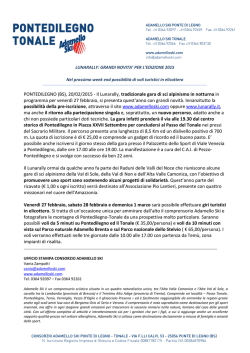 grandi novit&agrave; per l`edizione 2015 ()