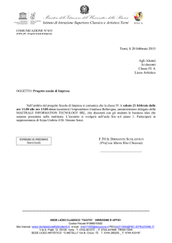 Progetto scuola di Impresa - Liceo Classico GC Tacito di Terni