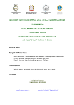 I LINCEI PER UNA NUOVA DIDATTICA NELLA SCUOLA: UNA