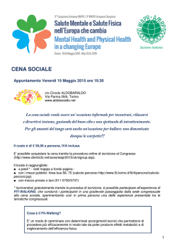 CENA SOCIALE - WAPR Italia