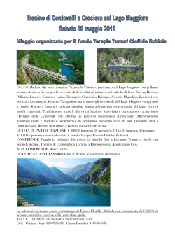 Gita Centovalli e Lago Maggiore - Fondo Terapia Tumori Clotilde
