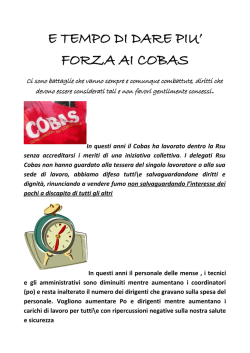 E TEMPO DI DARE PIU` FORZA AI COBAS