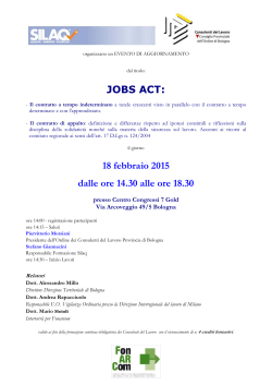 JOBS ACT - Consulenti del Lavoro