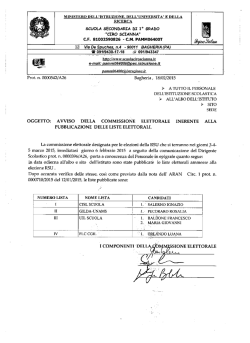 Pubblicazione delle liste elettorali