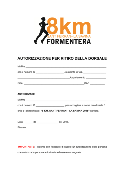AUTORIZZAZIONE PER RITIRO DELLA DORSALE