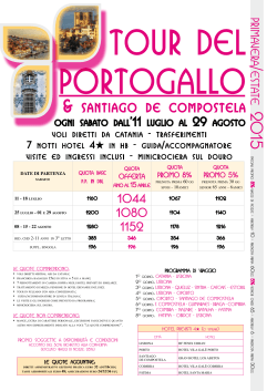 PORTOGALLO TOUR estate2015 € 1.044,00
