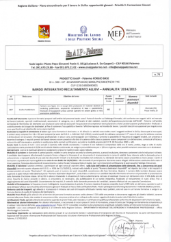 scadenza bando: ore 12 del 19/02/2015
