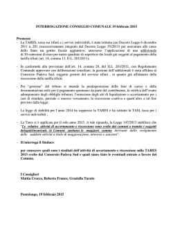 interrogazione sulla tares 2013
