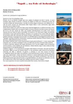 Itinerario 4 - Visita di Papa Francesco a Napoli 21 marzo 2015
