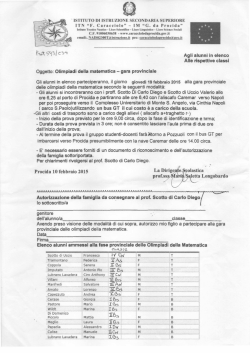 Olimpiadi della Matematica-Gara Provinciale del 19 feb 2015