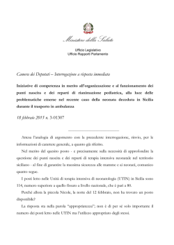 Iniziative di competenza in merito all`organizzazione e al