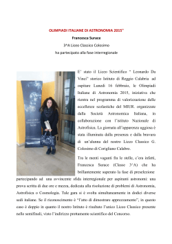 OLIMPIADI ITALIANE DI ASTRONOMIA 2015" Francesca Surace 3