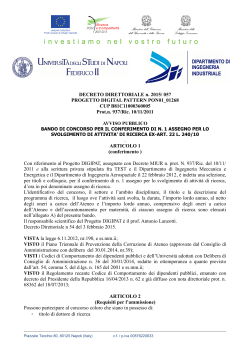 DECRETO DIRETTORIALE n - Università degli Studi di Napoli