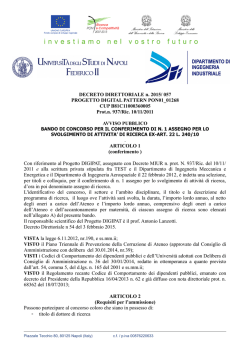 DECRETO DIRETTORIALE n - Università degli Studi di Napoli