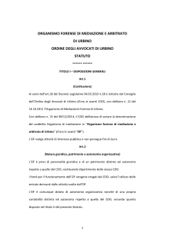 Statuto 2014  - Ordine degli avvocati di Urbino