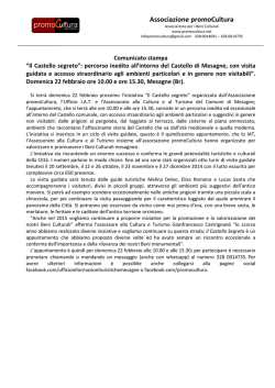 Il Castello segreto 22 febbraio 2015 Comunicato stampa