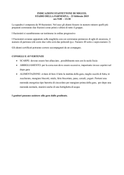 INDICAZIONI STAFFETTONE DI MIGUEL STADIO