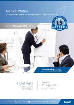 Medical Writing Workshop 2015 Editabile