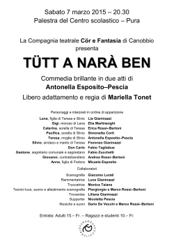 Commedia dialettale Tütt a narà ben - 7 marzo 2015