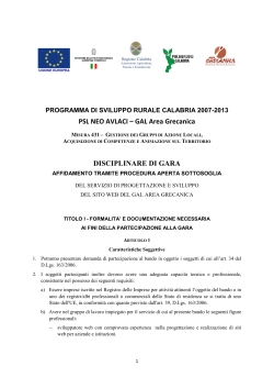 Disciplinare Gara Sito GAL Area Grecanica (16.02.2015)