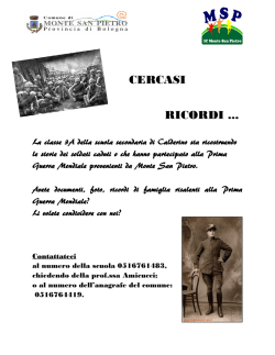 Cercasi Ricordi - Istituto comprensivo di Monte San Pietro
