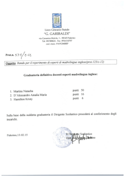 Graduatoria definitiva docenti madre lingua 2015