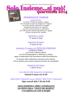 DOMENICHE INSIEME - Parrocchia San Giovanni Bosco
