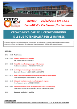 INVITO 25/02/2015 ore 17.15 ComoNExT