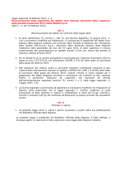 Legge regionale 18 febbraio 2015, n. 8 Riconoscimento della