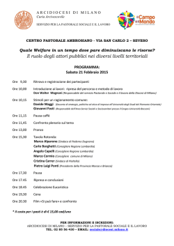 Il programma - Chiesa di Milano
