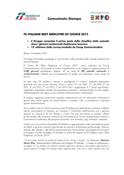 Il comunicato stampa FS Italiane ( 195 KB)