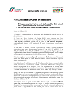 Il comunicato stampa FS Italiane ( 195 KB)