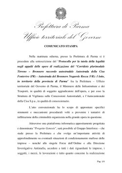 Prefettura di Parma - comunicato 17.02.2015