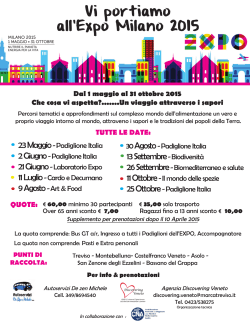 Vi portiamo all`Expo Milano 2015