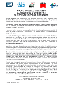 La pressione è scientifica - al mittente i report giornalieri