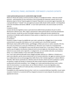 16/02/2015 - Affaccio, piano, ascensore così nasce il nuovo catasto