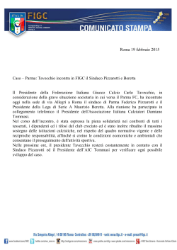 Parma: Tavecchio incontra in FIGC il Sindaco Pizzarotti e Beretta