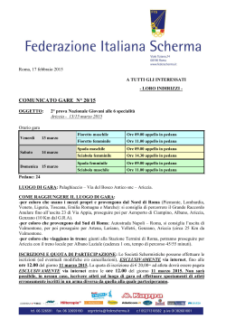Comunicato gare n° 20 del 17 - Federazione Italiana Scherma