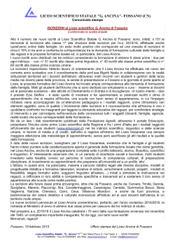Iscrizioni a.s. 2015-2016 - Liceo Scientifico Statale "G. Ancina"