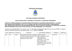 In base alla considerazione degli elementi al momento disponibili
