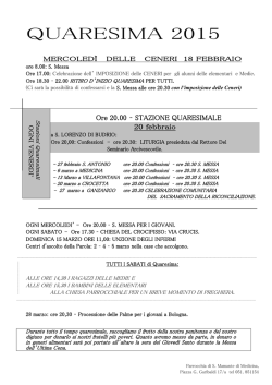 Scarica il calendario - Parrocchia di Medicina
