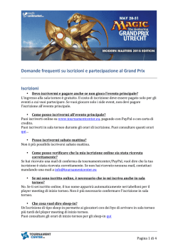 Domande frequenti su iscrizioni e partecipazione al Grand Prix